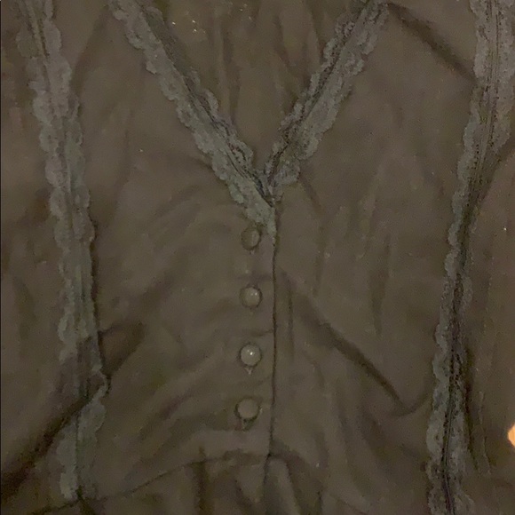 Zara Peplum Lace button black top size S - Picture 2 of 2